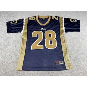 St Louis Rams Marshall Faulk Kids Football Jersey NFL ~ YOUTH M Home Blue Vtg